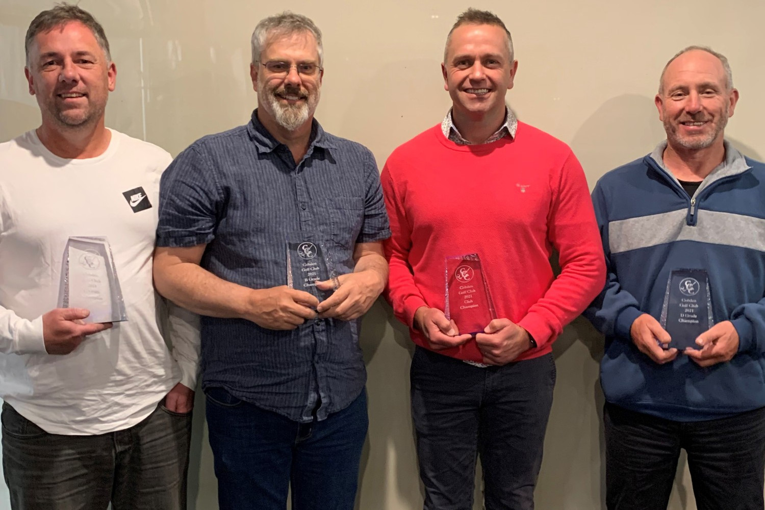 Men’s champions: Cobden Golf Club’s men’s champions (l-r) Craig Sargeant (C grade), David Bath (B grade), Ash Couch (A grade) and Simon Mahony (D grade).