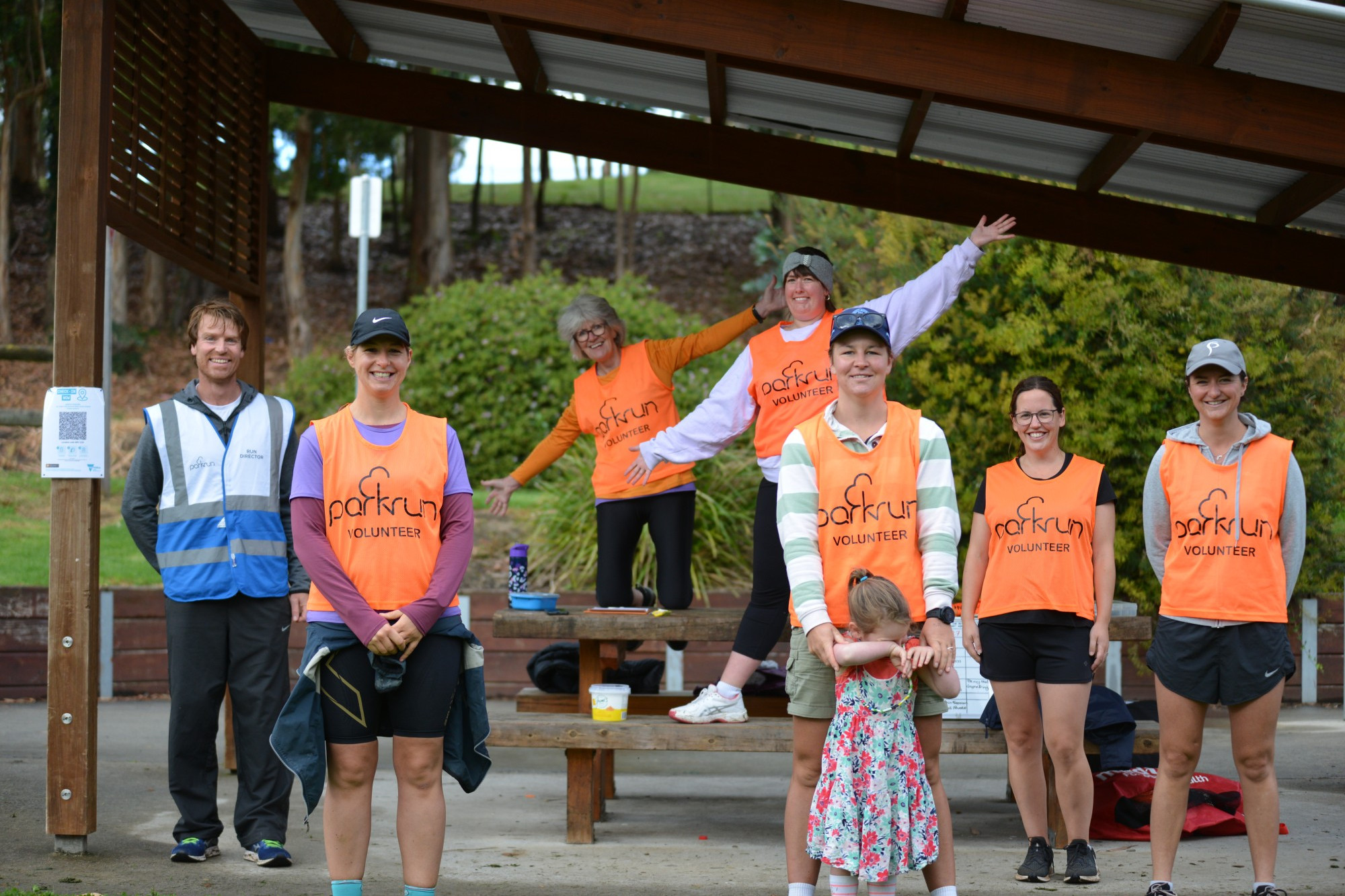 Smiles all round: Timboon parkrun volunteers were back in action for the return of parkrun.