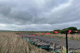 Works begin: After four years, Montarosa developer left it until just days before the permit was due to expire to make a start on the project, which included laying down a basic access track. 