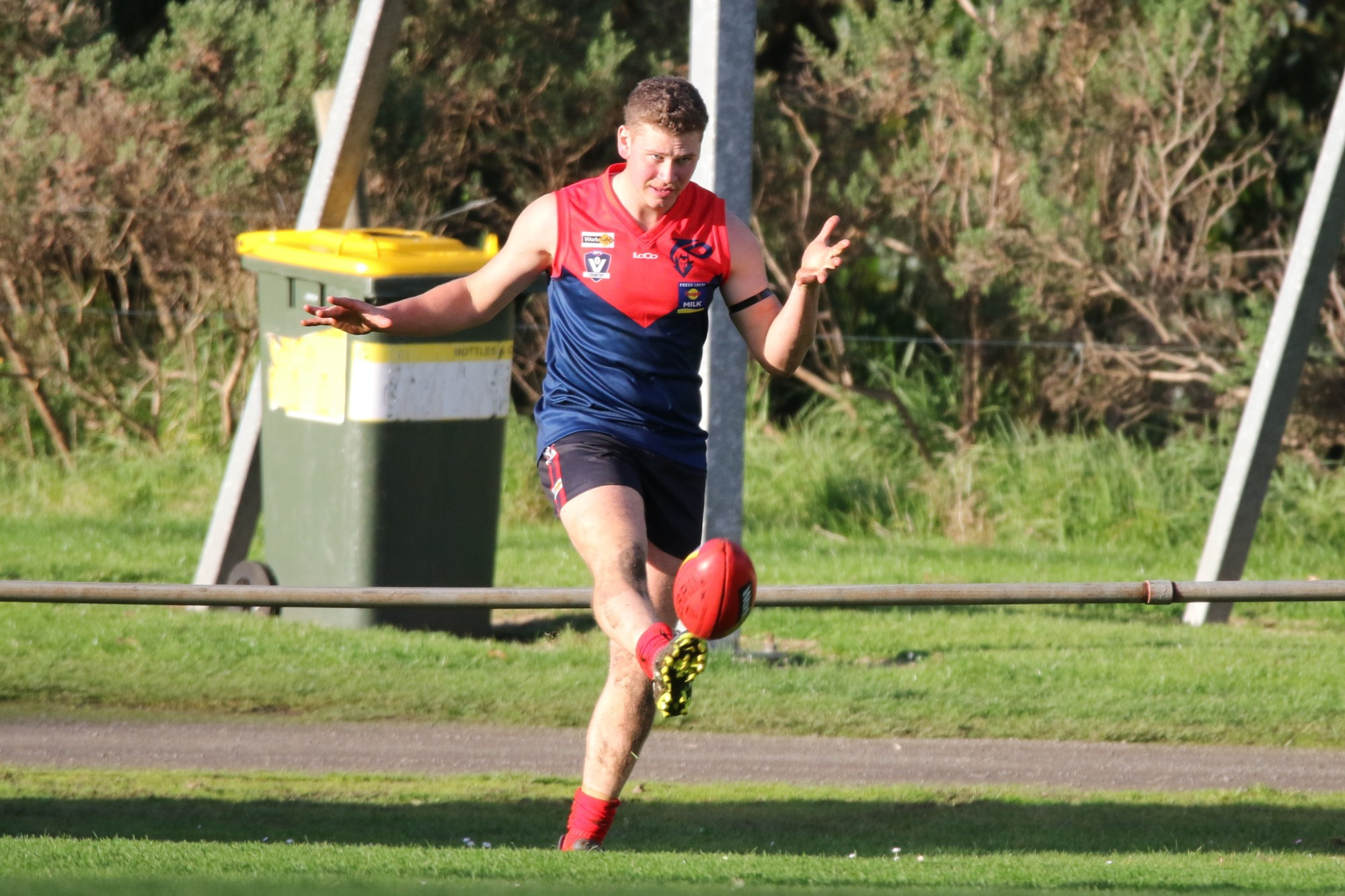 Developing star: Emerging Timboon defender Josh Worboys was best on ground for the Demons in its 26 point win over Dennington on Saturday.