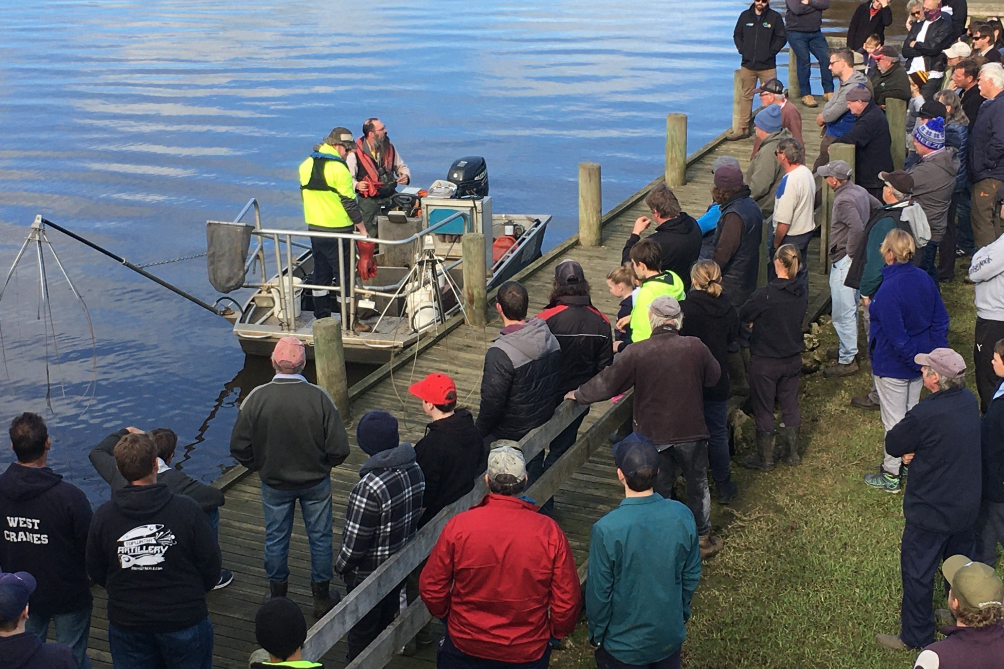 Data search: About 60 people attended an electrofishing demonstration day at Curdievale over the weekend.