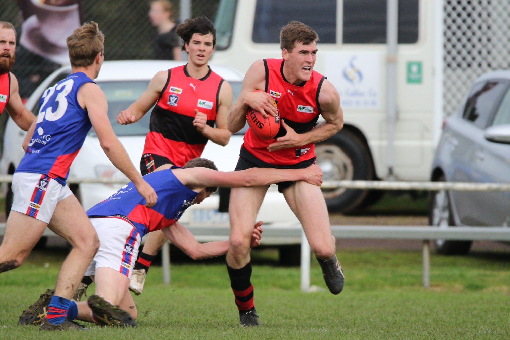 Hot form: Mark Marriott continued his strong season with a best on ground performance in Cobden’s 29 point win over Terang Mortlake on Saturday.