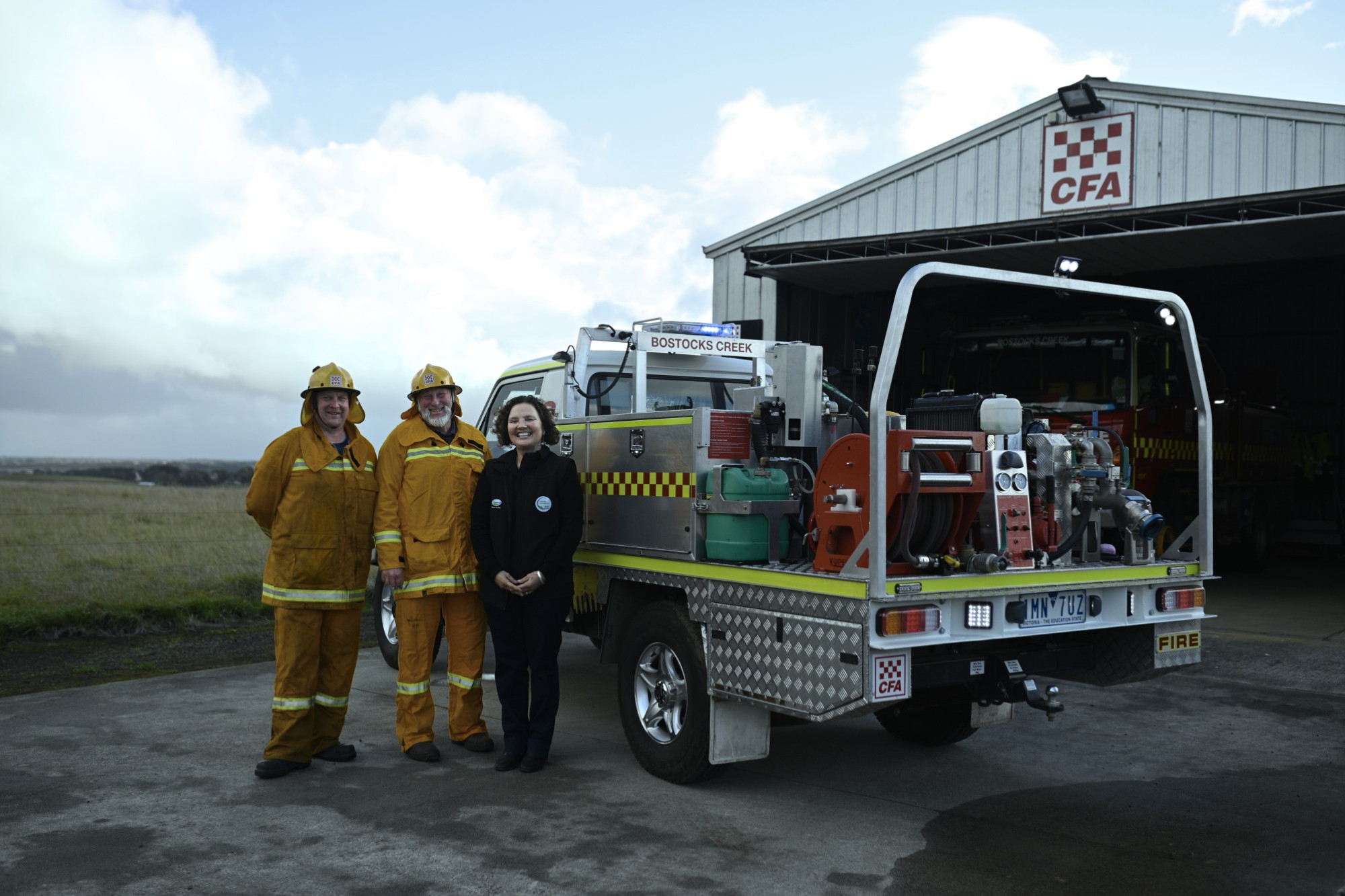 Supporting the community: Fonterra Australia has made a $10,000 donation to the Bostocks Creek CFA to allow the purchase a new ultra-light tanker in the wake of the St Pat’s Day fires.