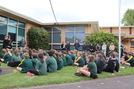 School captains helped lead the service last Thursday before their peers. 