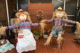 Clever: The traditional scarecrow winner is ‘Charles and Camilla’ designed and built by Sue Stevens.