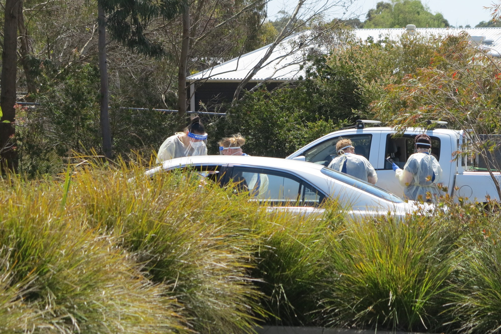 Keep aware: Community members turned out in force in Timboon last week for COVID testing, after Timboon P-12 School was closed due to a case attending the school.