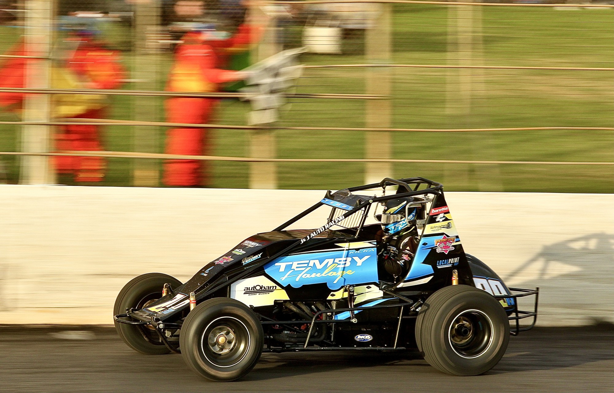 Veteran driver Brett Milburn won the first round of the Sprintcar Triple Crown series last weekend. Photo by Geoff Rounds