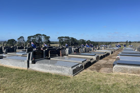 Seventy flags were placed besides graves of veterans at the Cobden Cemetery.