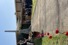Scouts helped lead the service. 