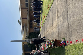 Representatives of a variety of community groups and organisations were given the opportunity to lay a wreath during the service. 