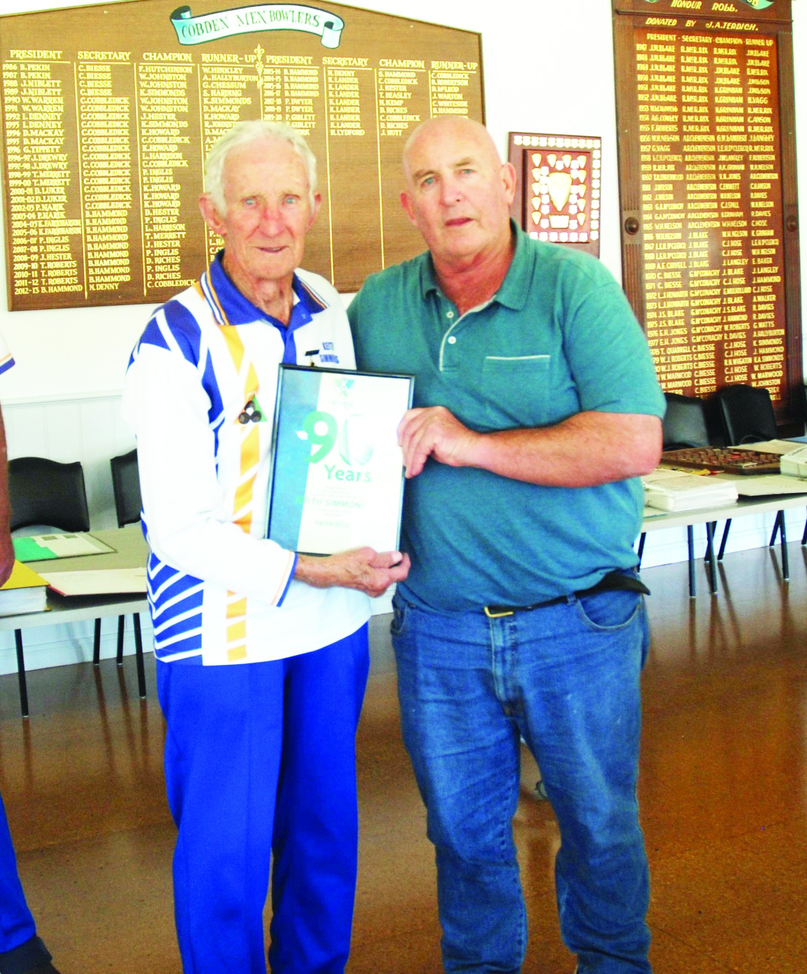The Cobden Bowls Club was blessed with perfect weather for their 75th anniversary celebration on Sunday.