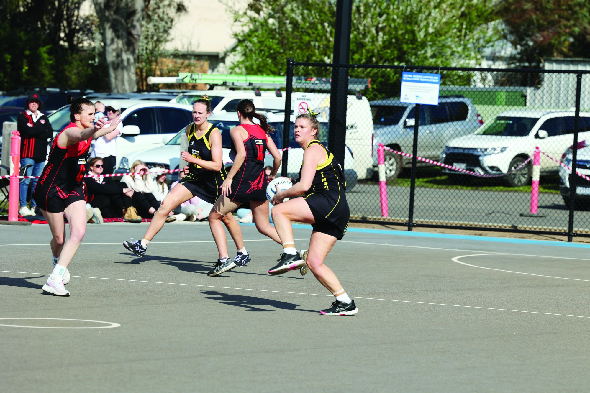 Simpson netballers in action last weekend.