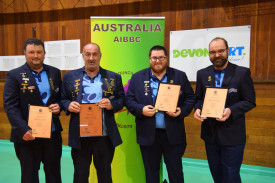 2022 Mens Fours bronze medallists: Brett Mungean (s), Brendan Keane, Adrian Ballinger, Scott Pierce. Photo credit: Tia Jayde Photography.