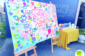 A community mural was a special touch. 