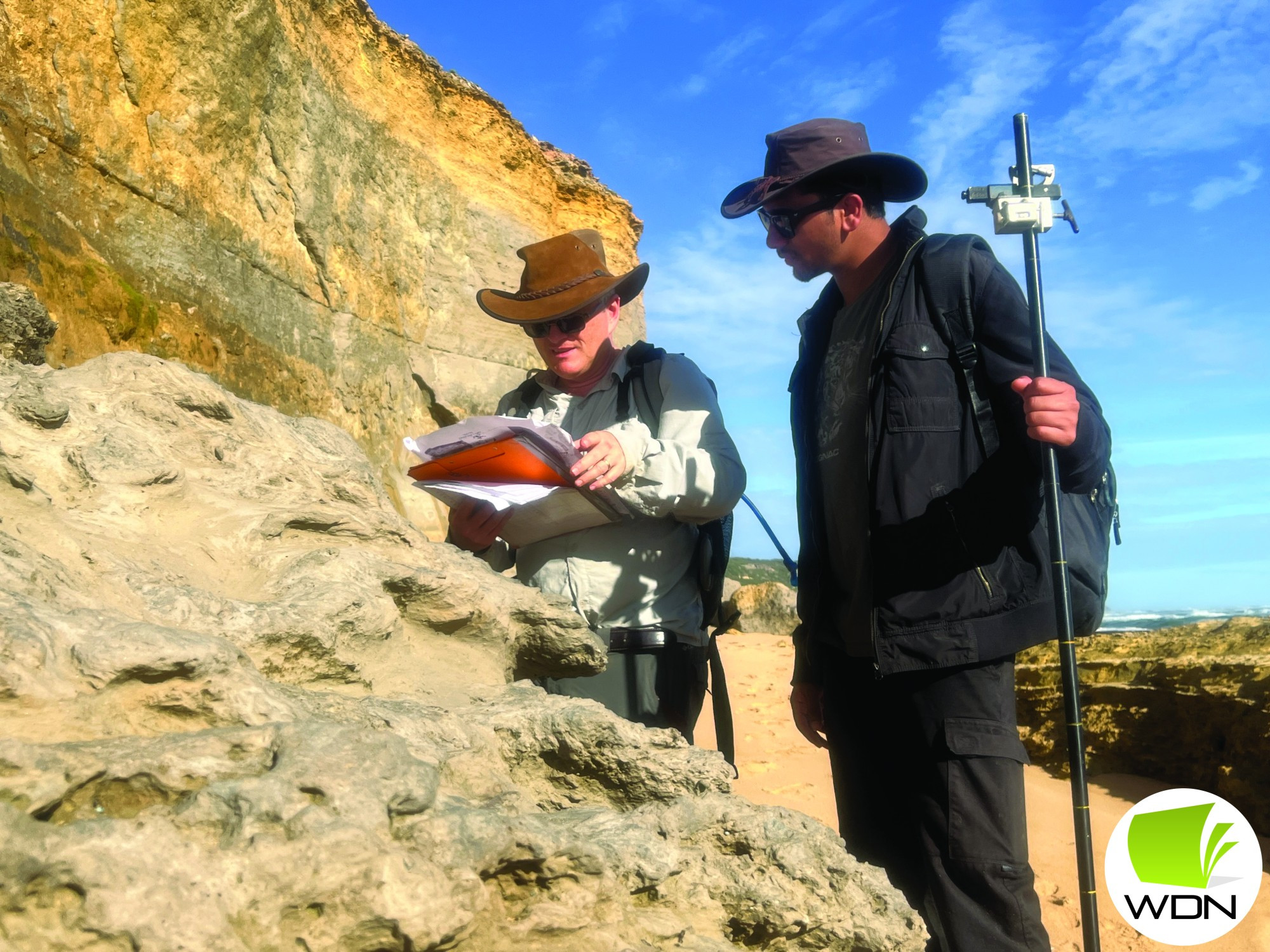 Matt Bowker looks at samples as part of a session in Port Campbell.