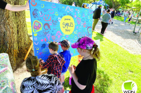 A community mural was a hit with attendees. 