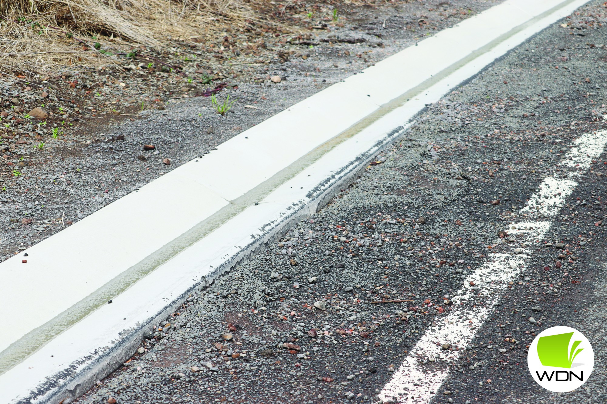 Works: Bitumen which came away from the kerb, as well as a landslip after heavy rains is being repaired.