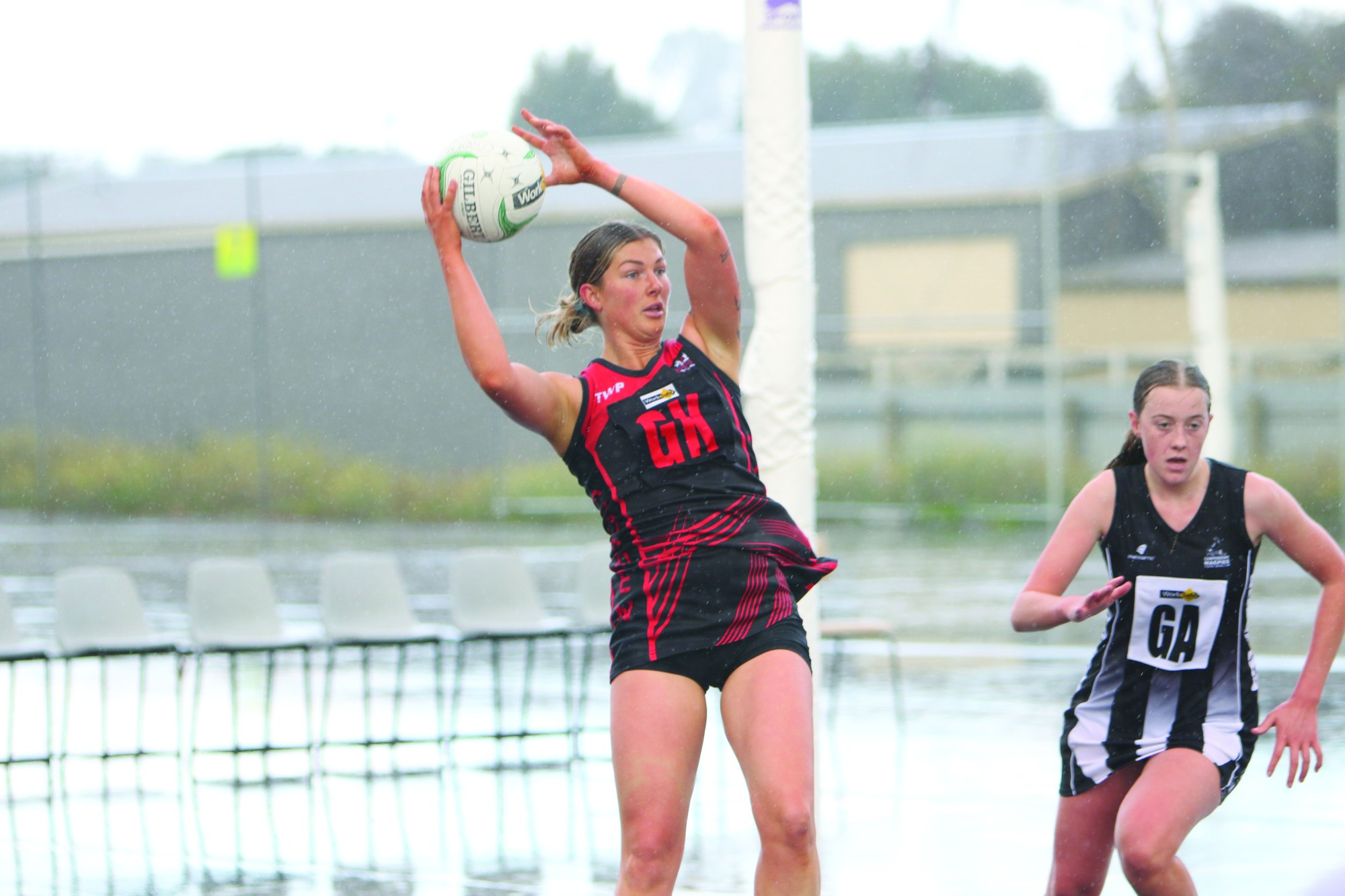 Remeny looks down the court for a team-mate during Saturday’s clash with Camperdown.