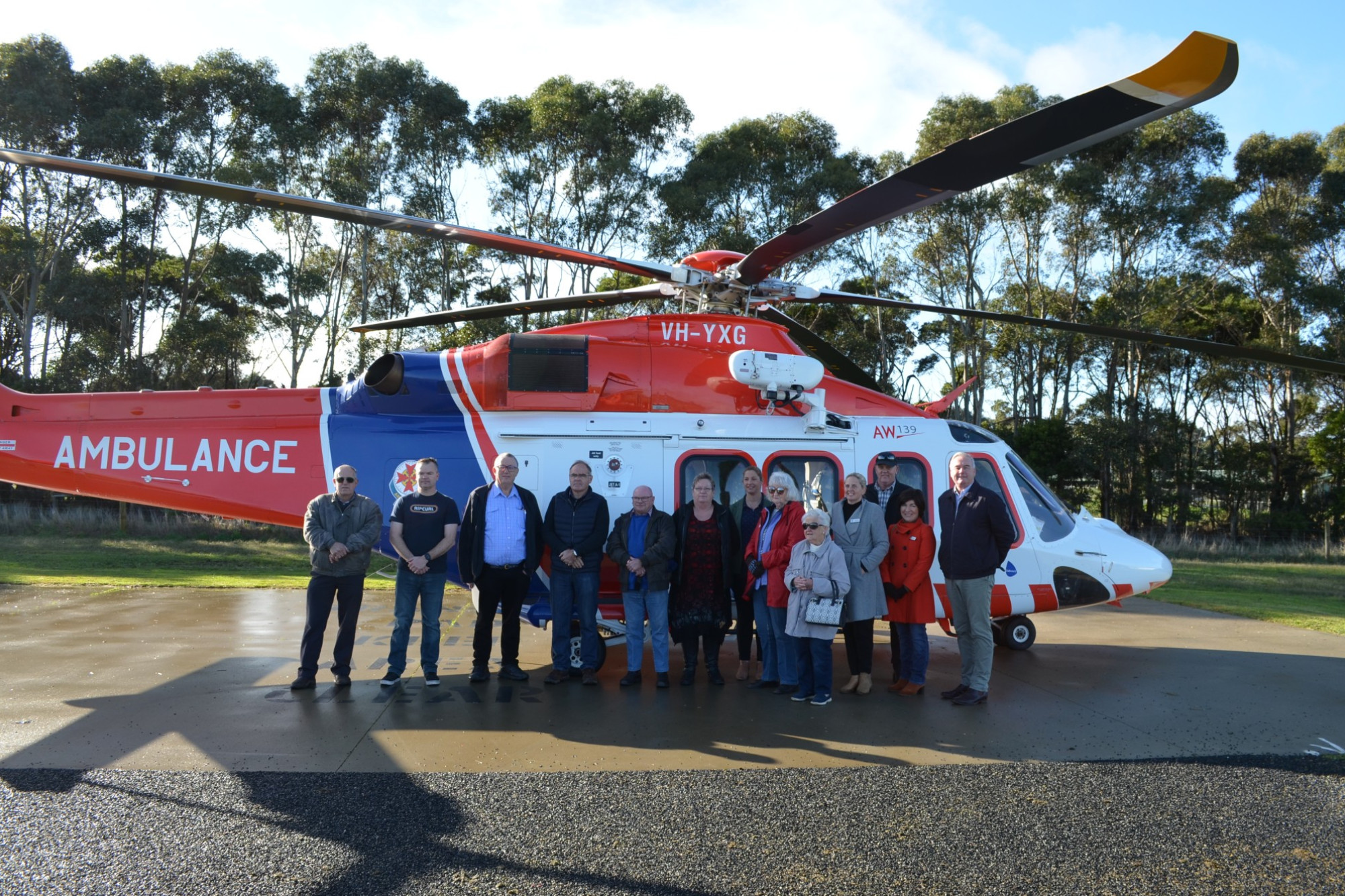 Pick My Project success: There were smiles all round at the official opening of the new patient transfer pad at the Cobden Aerodrome which was funded under the Pick My Project grants.