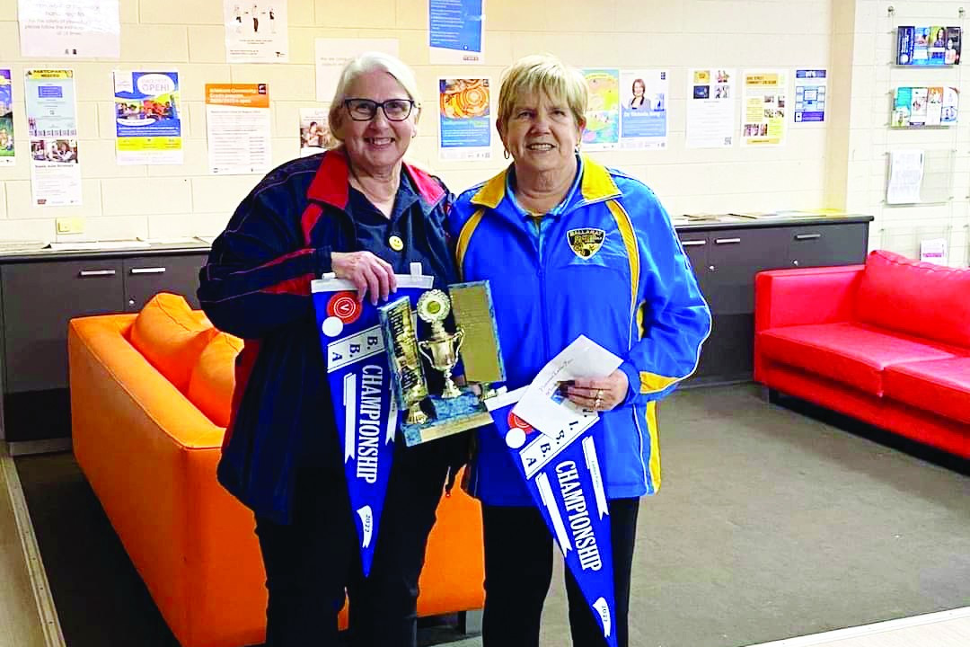 In Sunshine last Sunday, Pam Wines and Trish Speechley (Ballarat) won their VIBBA Womens Pairs State title.