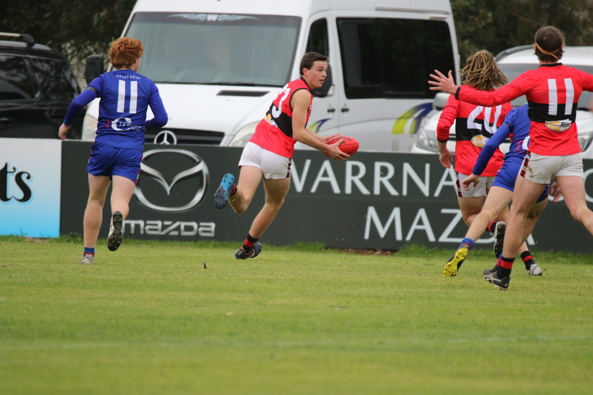 Impressive: Gryff Dwyer played like a veteran in his first game for the Bombers on Saturday. Turn to page 24 for more photos from Cobden vs Terang Mortlake.