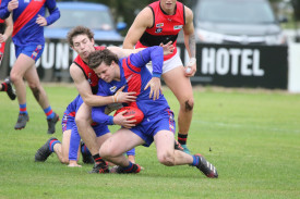 Matt Kemp was best on ground for the Bombers in their 44-point victory over Terang Mortlake, kicking two goals. 