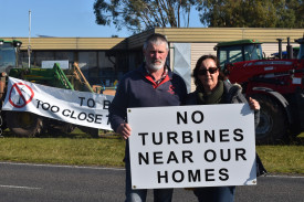 Local farmers Dennis Rosolin and Lynda Morgan attended the rally on Saturday.