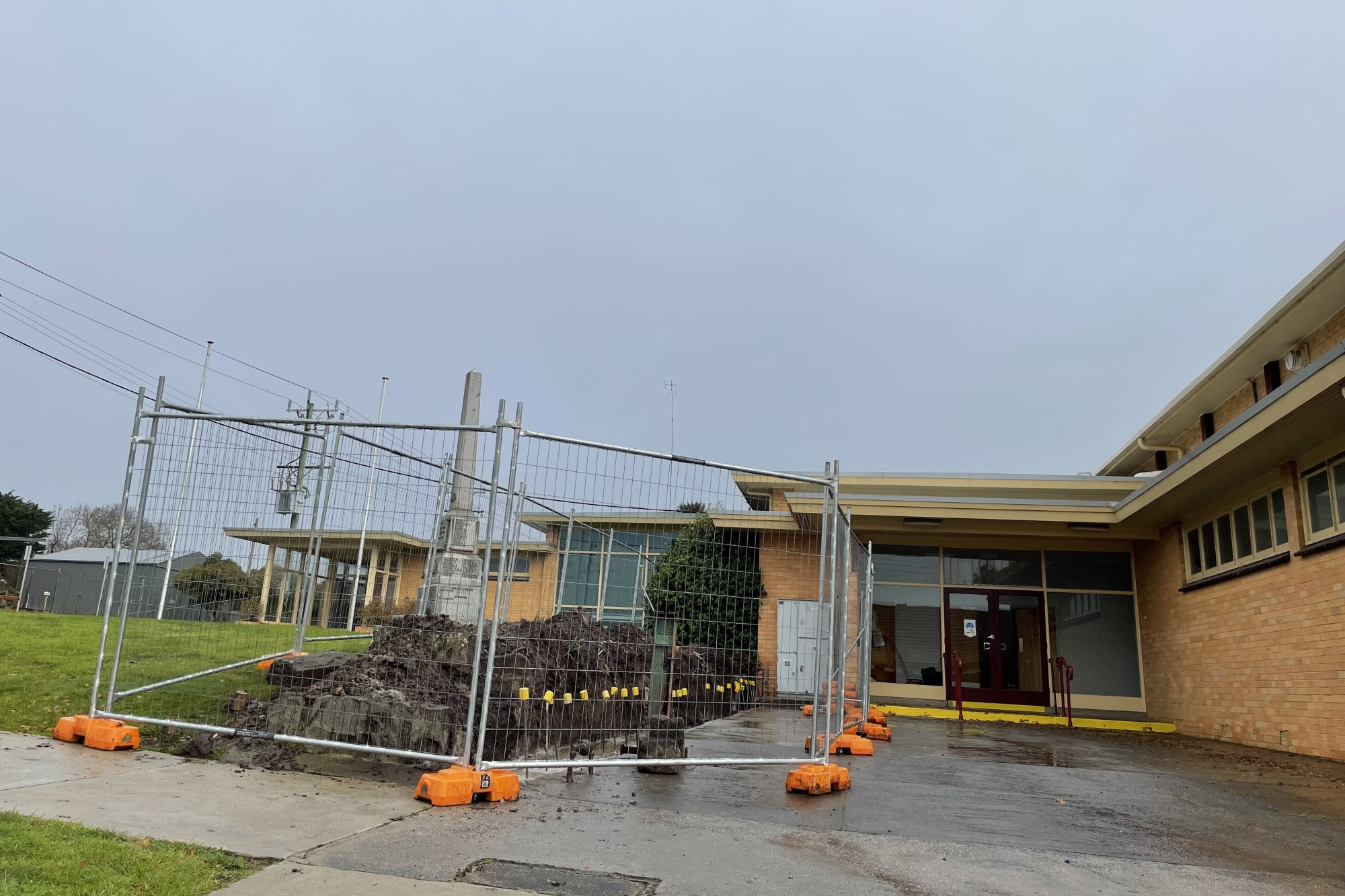 Changes: The retaining garden wall at the Cobden Civic Hall is currently undergoing an upgrade.