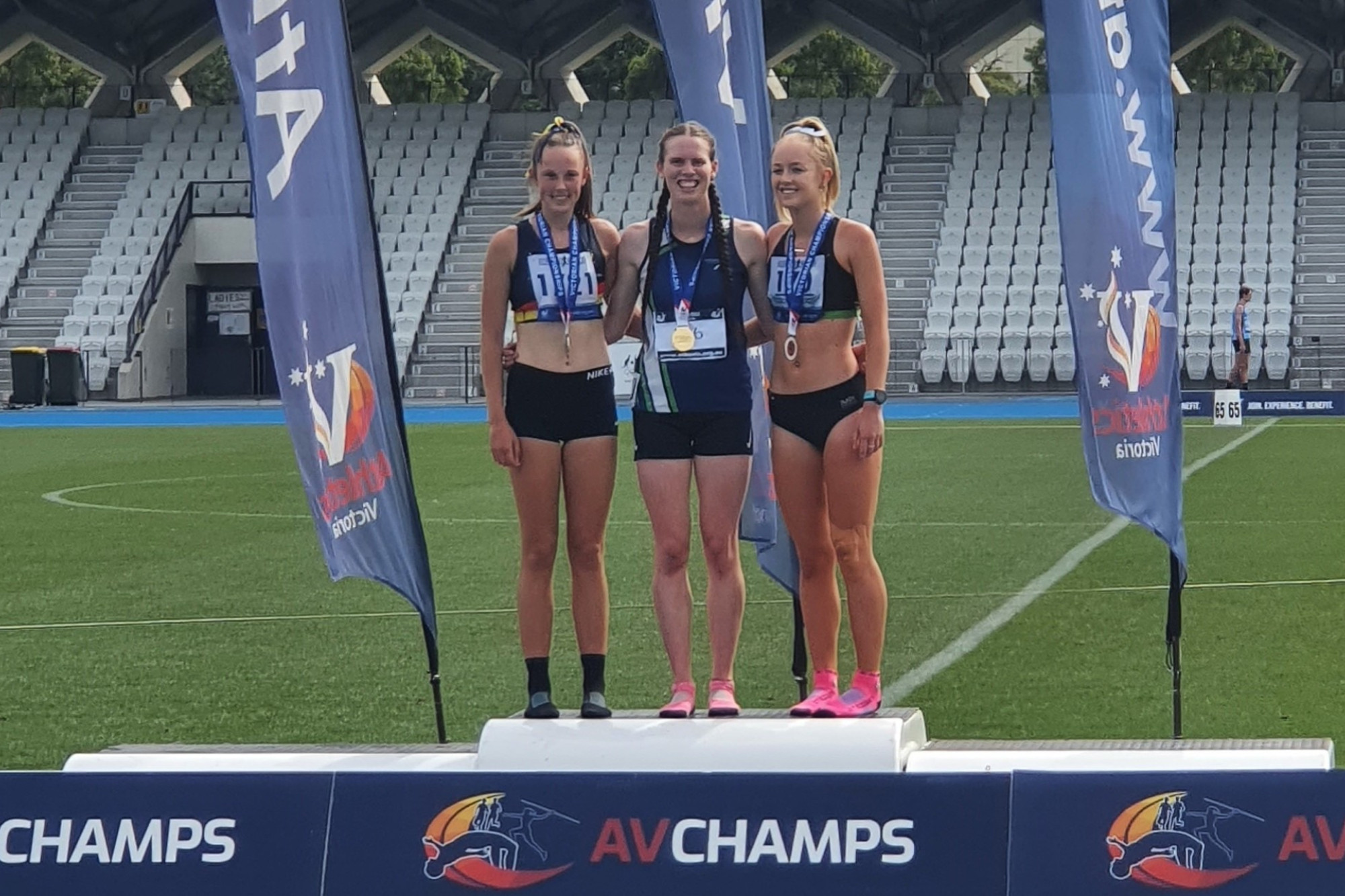 From strength to strength: Emily Morden (centre) has kicked off her year in sparkling form.