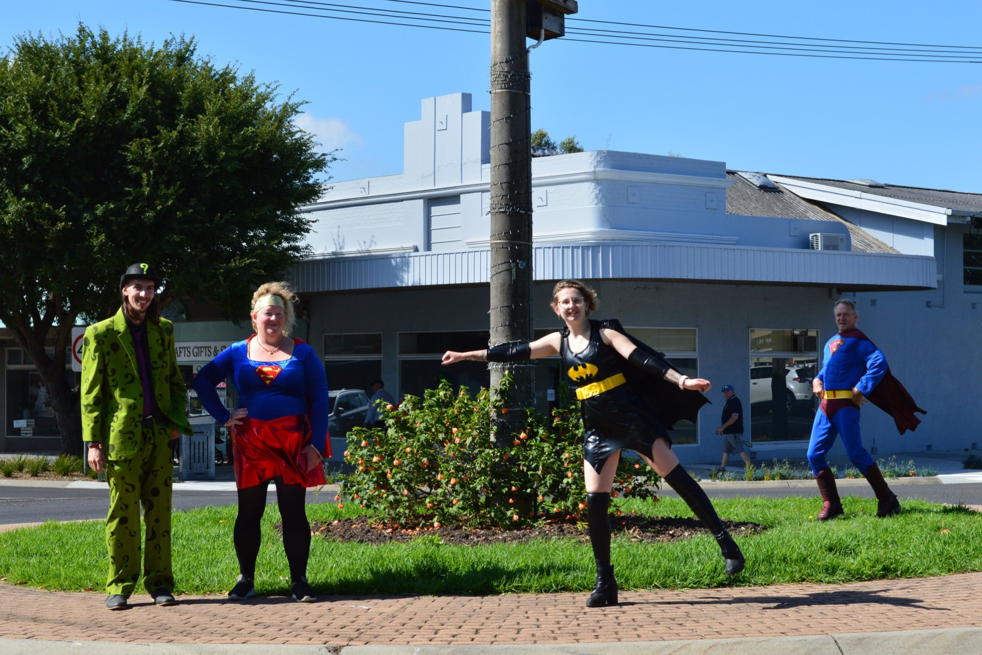 Fun and games: Members of the Thompsons Hotel team dressed up and entertained locals and visitors alike during Super Saturday.