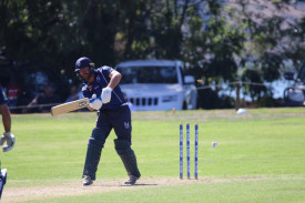 Brody Mahoney took 4/19, including the wicket of Mortlake’s Corey Rounds (pictured). 