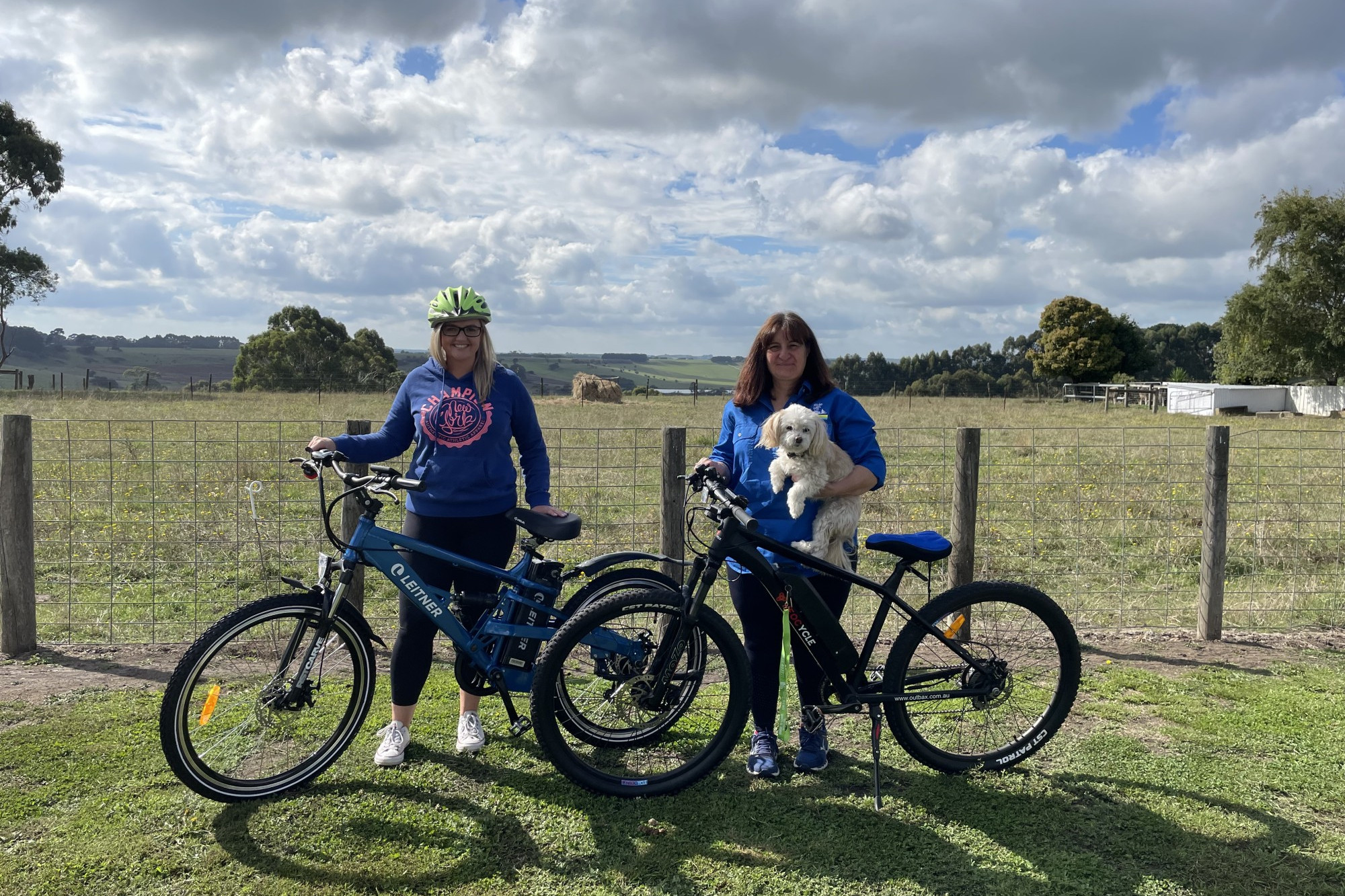 Experience the trail: Ride With Us’s Laura and Sandra show off four new eBikes purchased thanks to a grant from the Corangamite Shire.