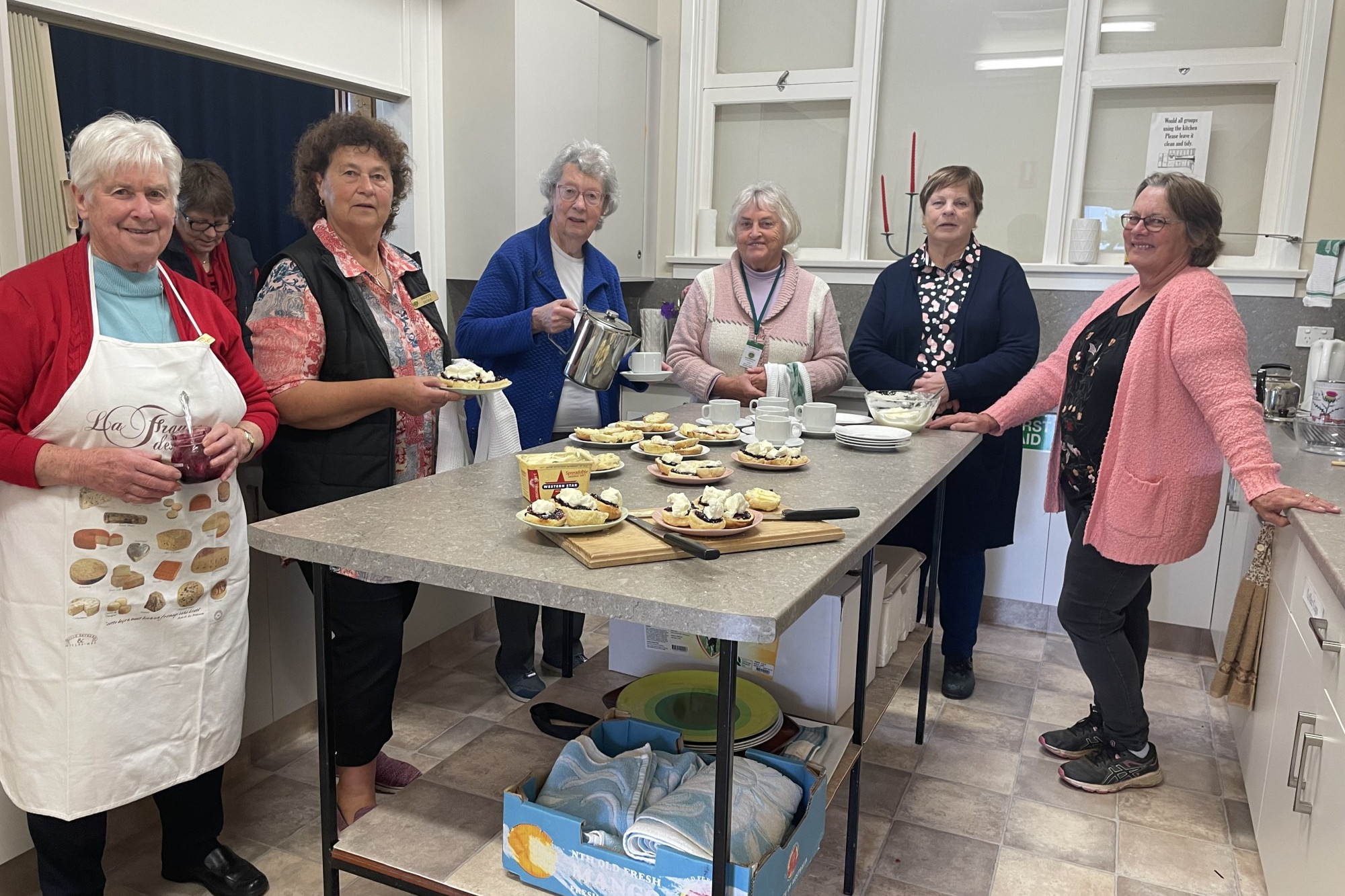 Community gathers: Cobden Country Women’s Association (CWA) members were hard at work catering for a Devonshire tea on Monday.