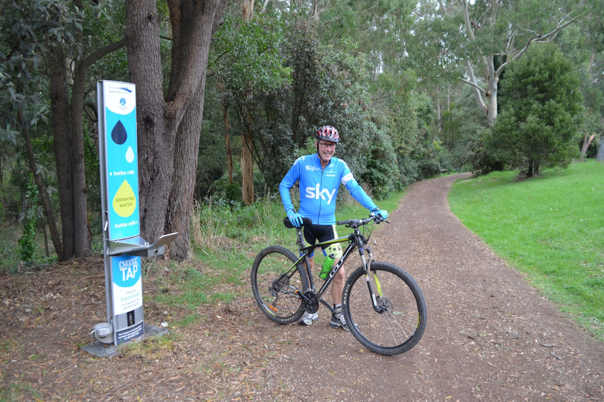 Trail stage complete: Timboon resident Michael Broomhall was happy after his first ride on the new 12 Apostles Trail.