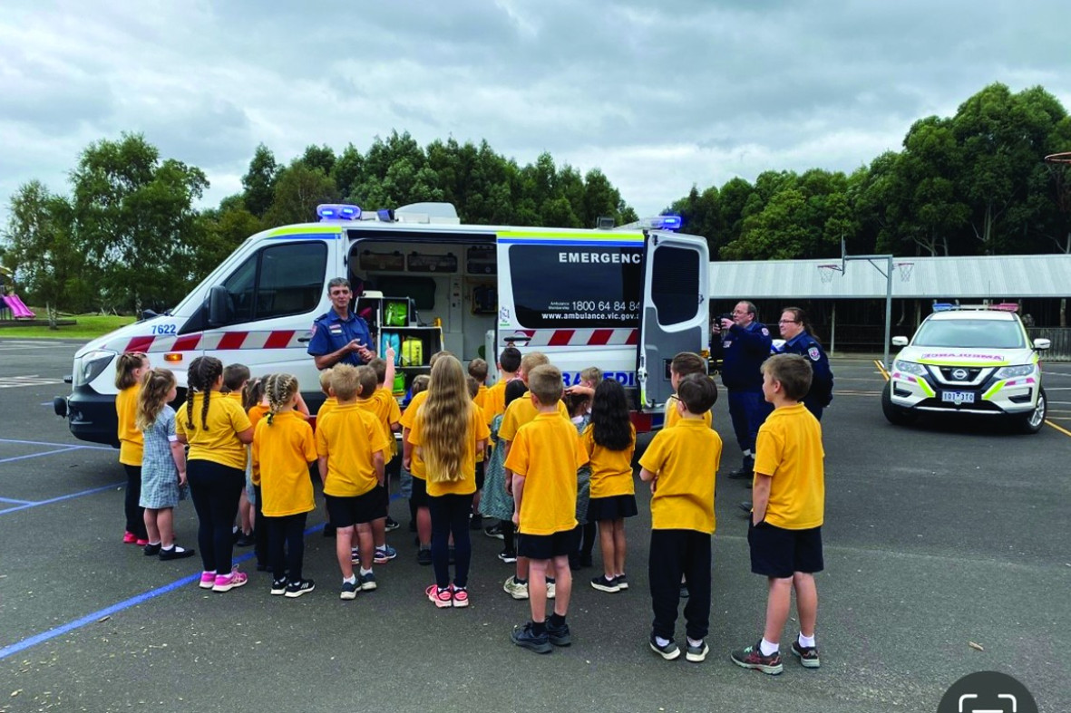 Simpson Primary School students got a closer look at what the back of an ambulance looks like during a special visit recently.