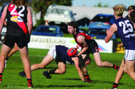 Small forward Matthew Kemp kicked three goals for the Bombers.