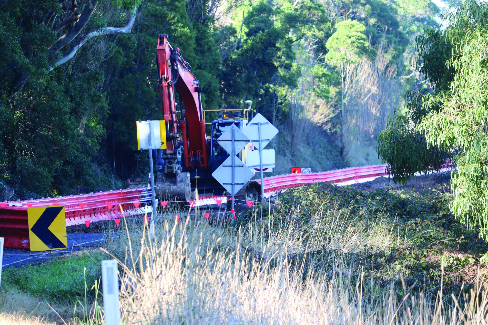 Take care: Landslip prevention works are continuing near Timboon, with contractors expected to be on-site until July.