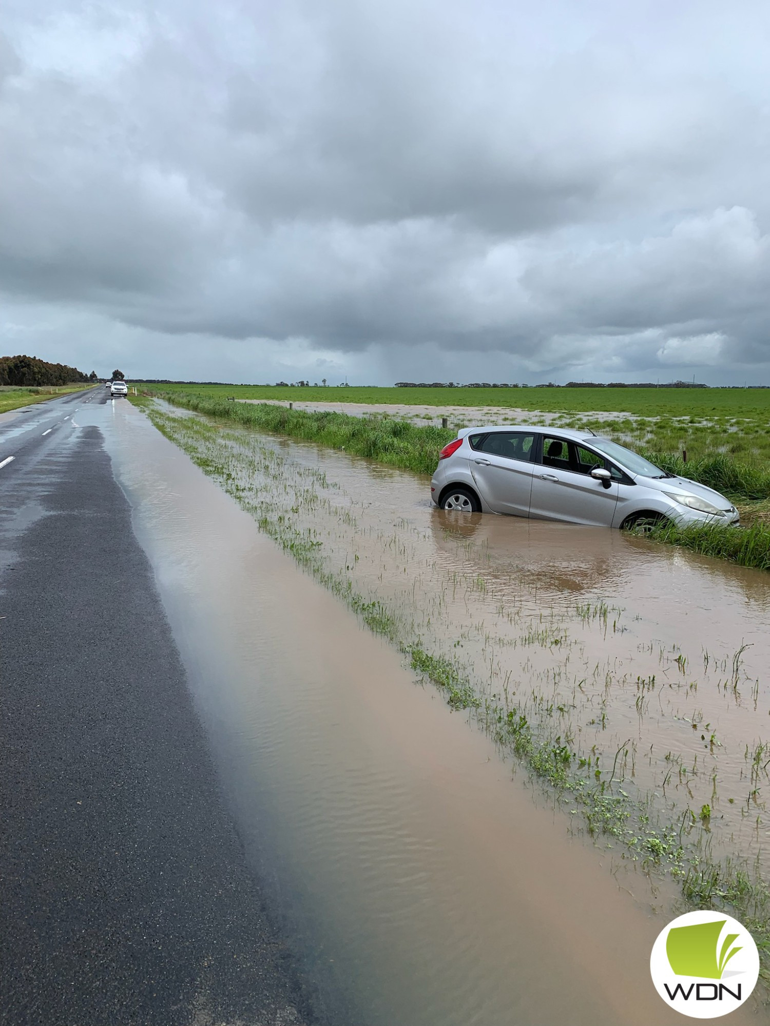 Take care: Cobden Police sergeant Craig Jenkins warned motorists to slow down on wet roads after a car aquaplaned near Lismore on Friday.