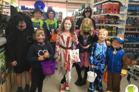 A group of Trick or Treaters got into the Halloween spirit in Simpson. 