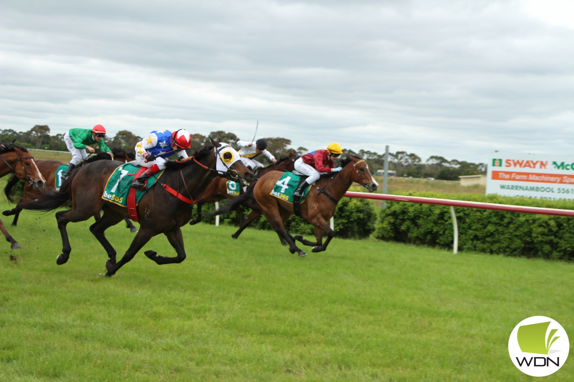 Bring it home: Terang Racing Club president Shane Scally was thrilled with the quality of racing at Terang over the weekend.