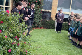 School leaders spoke at the Remembrance Day service on Friday. 