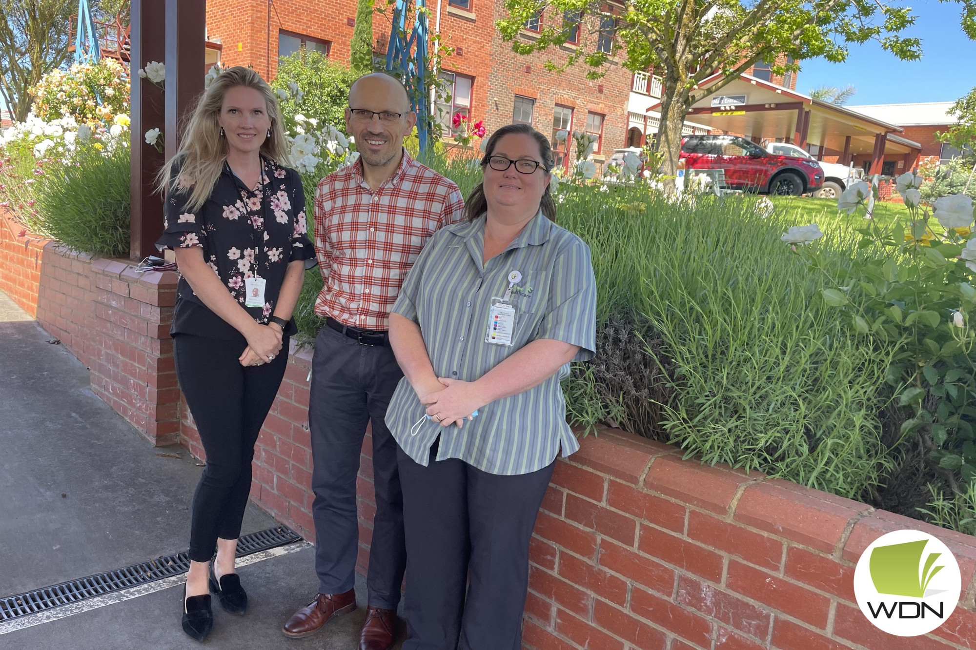 Welcome news: Camperdown South West Healthare Camperdown campus manager Rachael Lee, medical oncologist Dr George Iatropoulos and administrative support’s Jocelyn Dodds officially start a public oncology clinic in Camperdown for the first time.