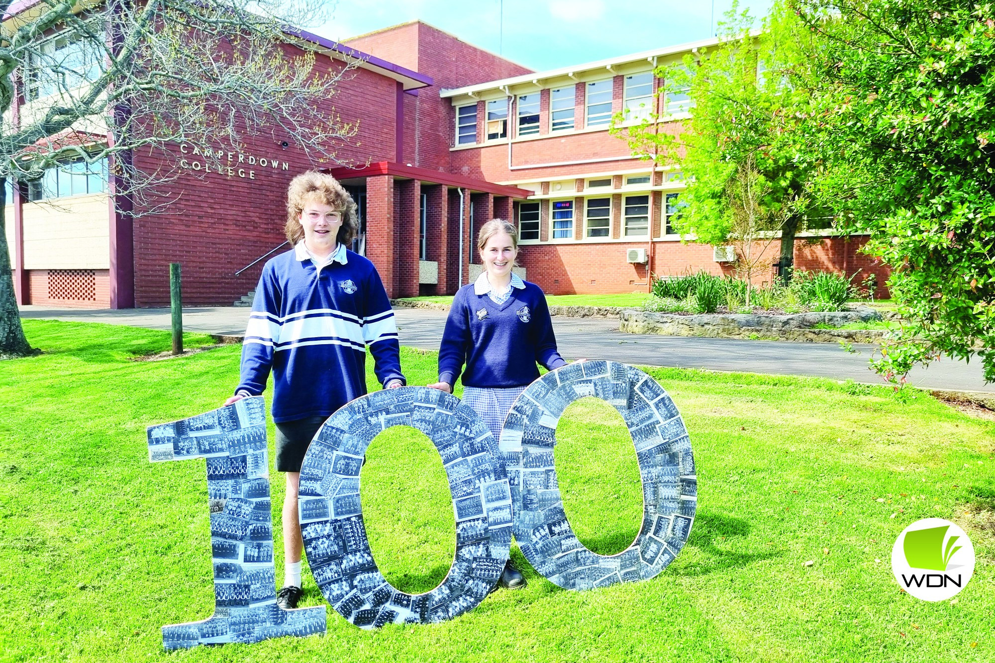 Milestone: Camperdown College captains Sydney Bateman and Eve Britton are looking forward to the school’s 100 years of providing higher education to the community celebration this weekend