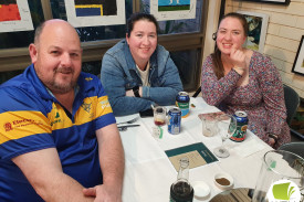 Matthew Hanks, Ingrid and Gabrielle Bellman at the Volunteers Reunite event. 