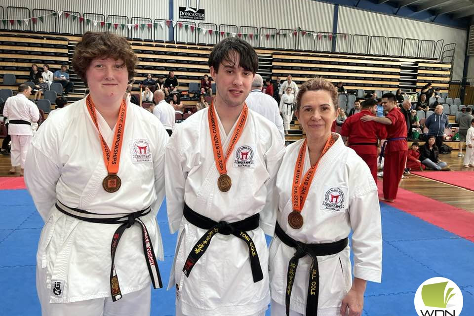 Chelsea Wright, Tobi Cole and Jill Cole combined to take home bronze in the team kata event.