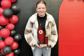 Under 13 Reserves B&F winner Sarah Bridges.