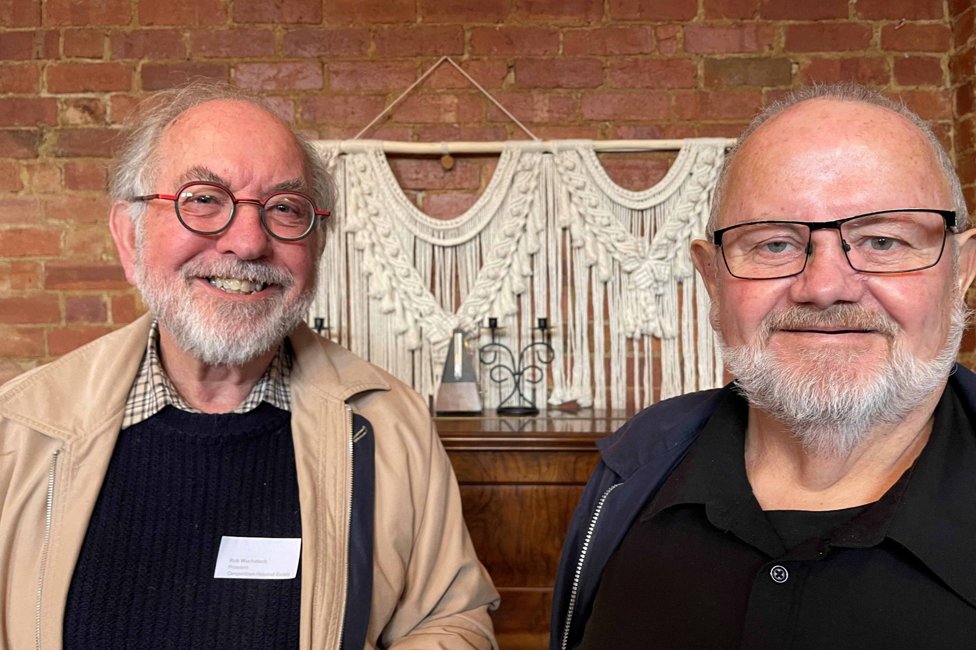 Keeping history together: Corangamite and District Historical Society president Rob Wuchatsch and Heytesbury Historical Society member Neil Trotter of Timboon.