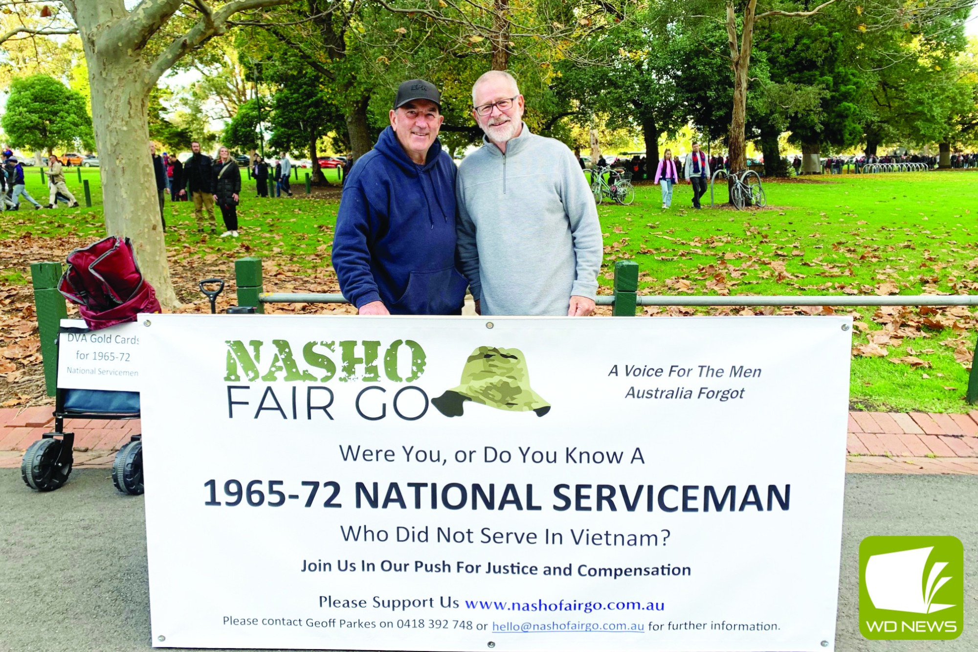 Seeking recognition: South west exports Peter Gannon and Geoff Parkes are among those leading a national movement in the hopes of gaining benefits for the national conscripts (Nashos) who served their country.