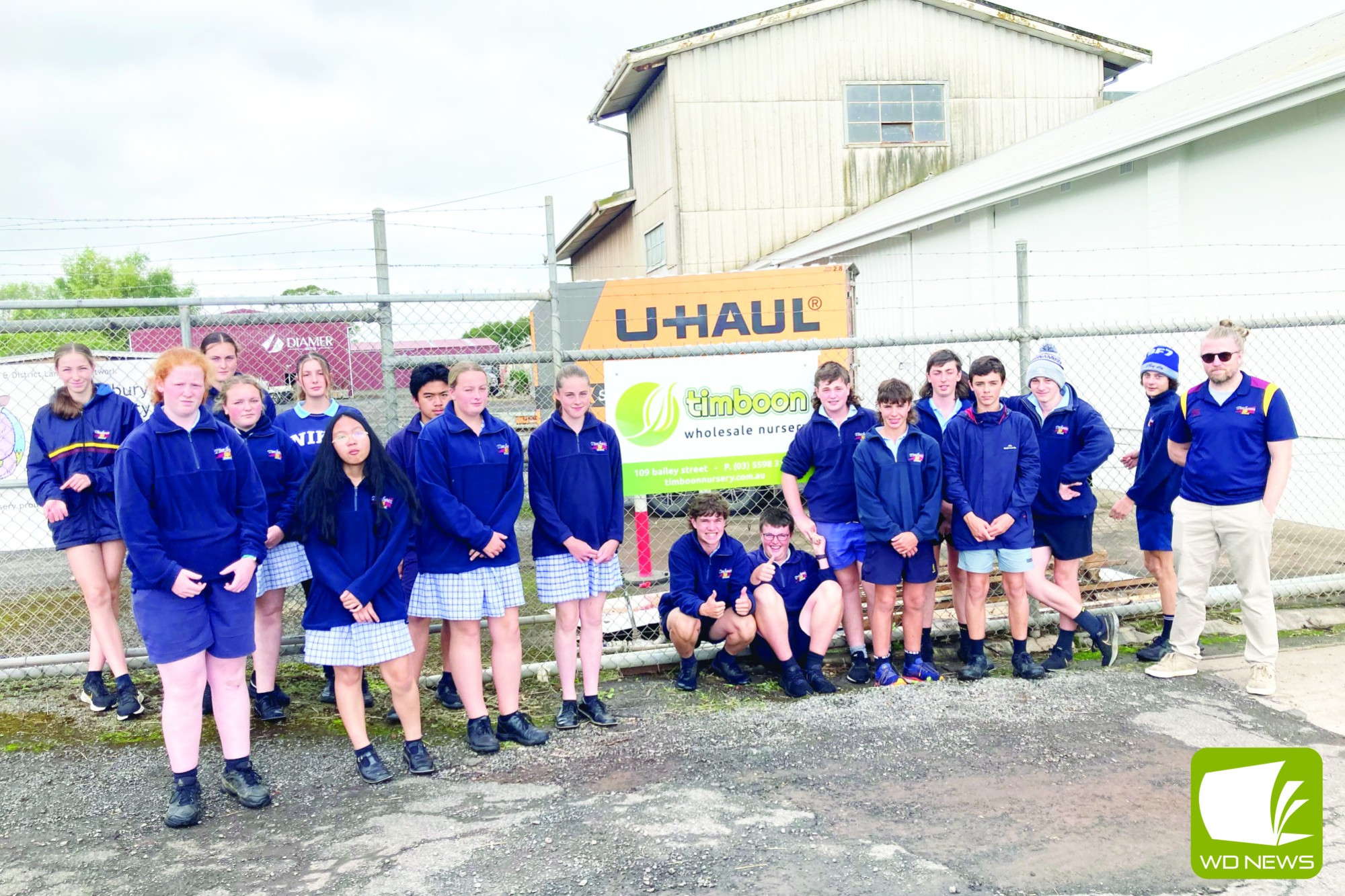 Nursery visit: Timboon P-12 School Year 9/10 AgHort students paid a visit to the Timboon Wholesale Nursery recently.