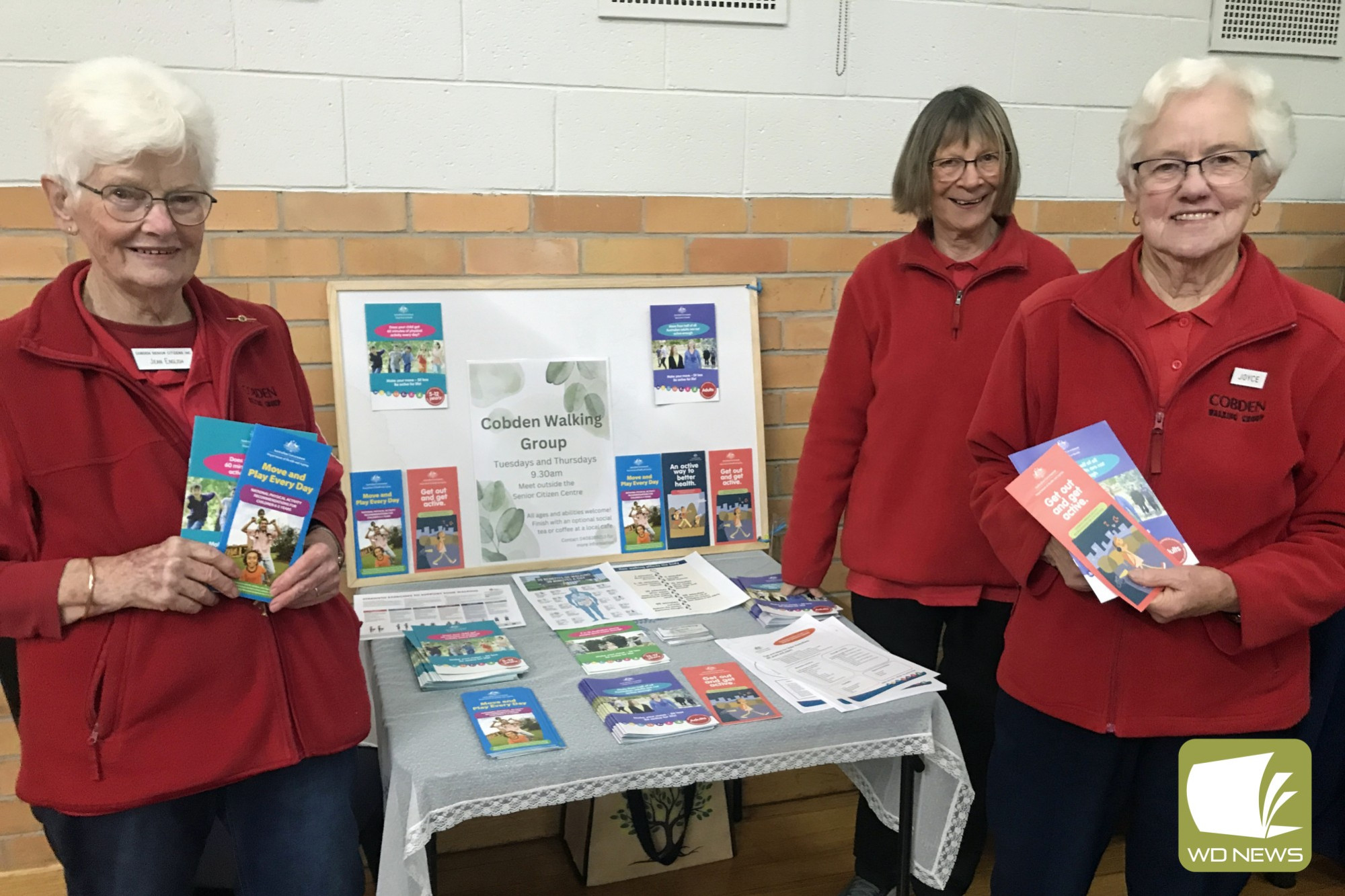 The Walking Group’s Jean English (left), Heather McVilly and Joyce de Koning were well-prepared.